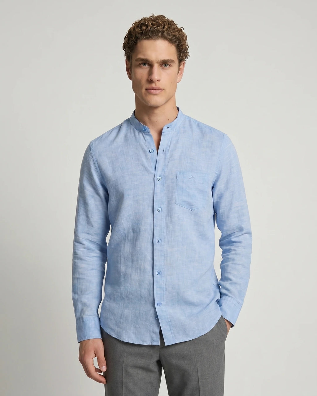 Camisa Sport Perry Ellis CS00875P - Azul Medio - Modelo plano americano lookbook