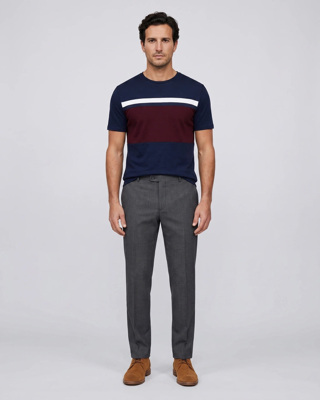 T-Shirt Perry Ellis TS00015 - Azul Oscuro - Modelo cuerpo completo