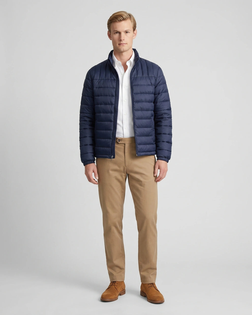 Chaqueta Perry Ellis CH00074P - Azul Oscuro - Modelo cuerpo completo