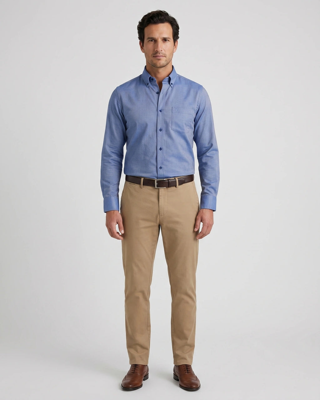 Camisa Sport Guy Laroche CS00698B - Azul Oscuro - Modelo cuerpo completo