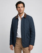 Chaqueta Acolchada (Diamond Liner) Brooks Brothers CH00131 - Azul Oscuro - Modelo plano americano lookbook