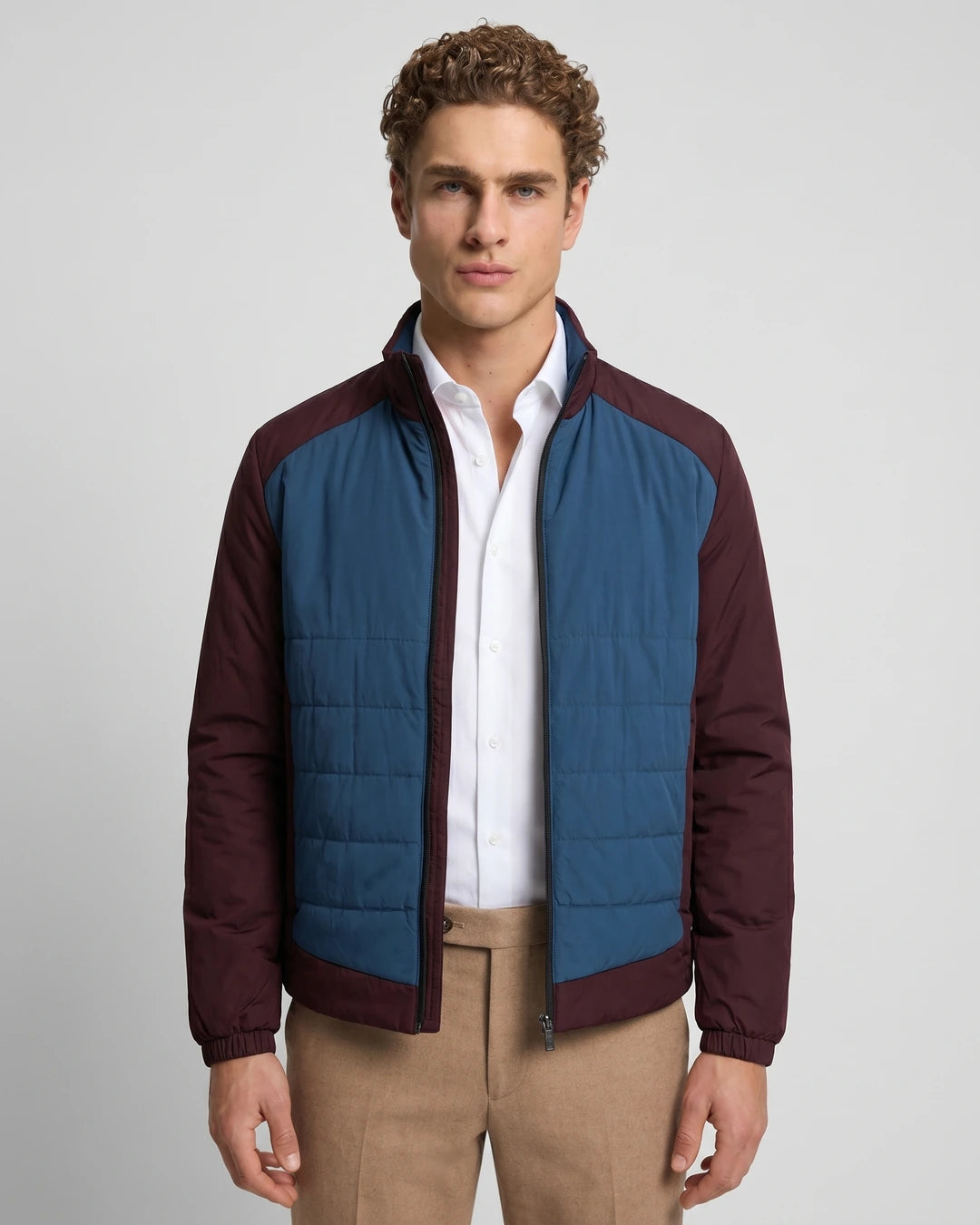 Chaqueta Quilted Perry Ellis Azul Oscuro CH00111 - Azul Oscuro - Modelo plano americano lookbook