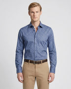 Camisa Sport Classic Fit Perry Ellis CS00850 - Azul Oscuro - Modelo plano americano lookbook