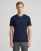 T-Shirt Perry Ellis TS00009 - Azul Oscuro - Modelo plano americano lookbook