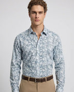 Camisa Sport Perry Ellis CS00908 - Azul Oscuro - Modelo plano americano lookbook