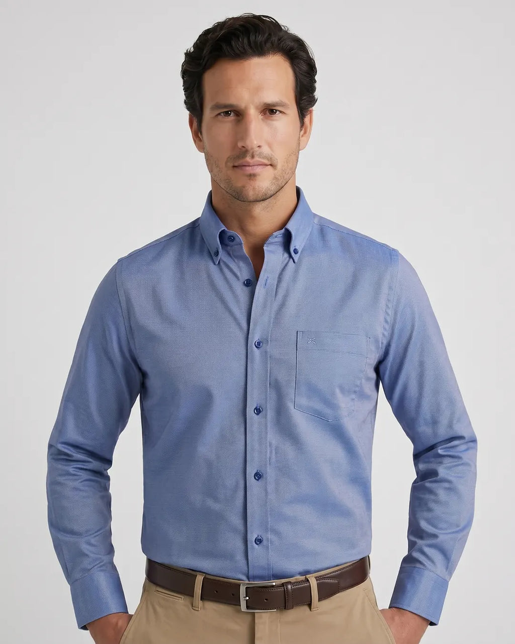 Camisa Sport Guy Laroche CS00698B - Azul Oscuro - Modelo plano americano lookbook
