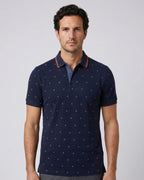 Camiseta Polo Classic Fit Perry Ellis CM00135 - Azul Oscuro - Modelo plano americano lookbook