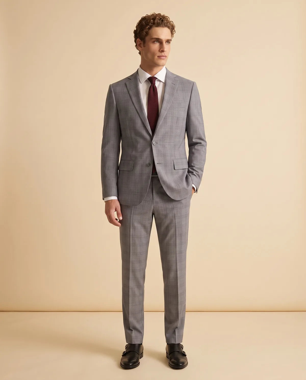 Vestido Classic Fit Gris Medio Brooks Brothers VE04254 - Gris Medio - Lifestyle editorial Imagen principal del producto