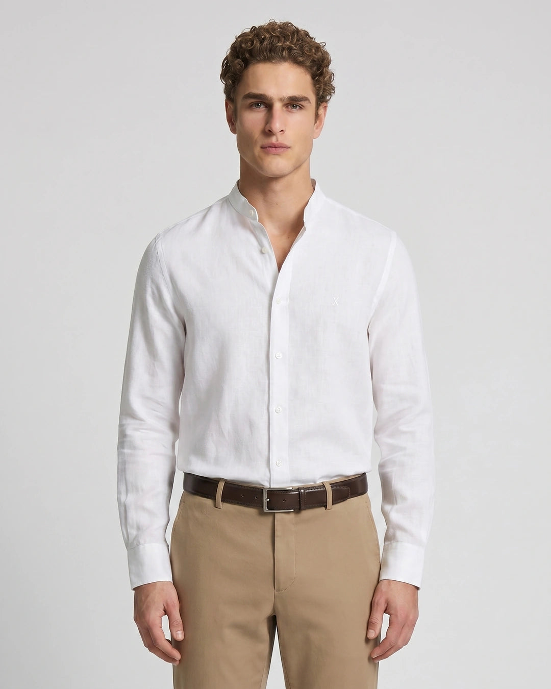 Camisa Sport Perry Ellis CS00875P - Blanco - Modelo plano americano lookbook Imagen principal del producto