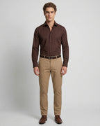 Camisa Sport Spread Collar Perry Ellis CS00699B - Cafe Oscuro - Modelo cuerpo completo