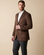 Saco Gamuza Classic Fit Guy Laroche SA00363 - Cafe Oscuro - Modelo plano americano lookbook