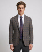 Saco Cuadros Classic Fit Austin Reed SA00487 - Cafe Oscuro - Modelo plano americano lookbook