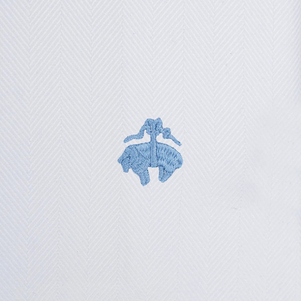 Camisa Formal Classic Fit Spread Collar Brooks Brothers CC00894GBB - Blanco - Detalle logo