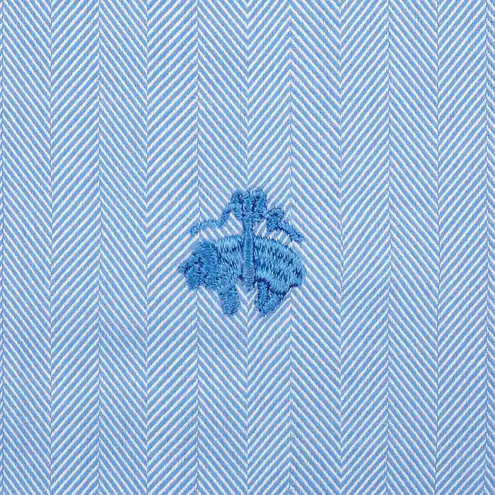 Camisa Formal Classic Fit Spread Collar Brooks Brothers CC00894GBB - Azul Medio - Detalle logo