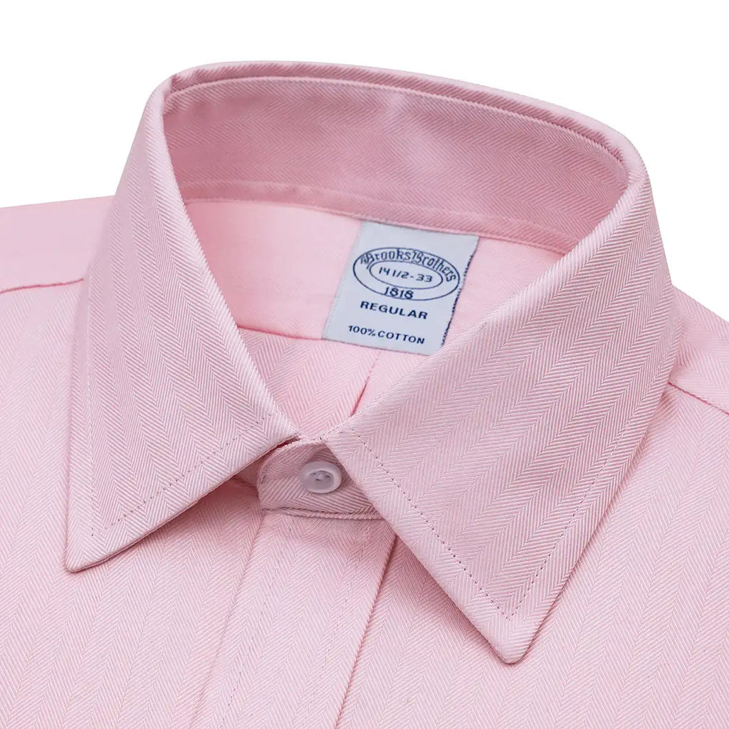 Camisa Formal Classic Fit Spread Collar Brooks Brothers CC00894GBB - Rosa - Detalle cuello