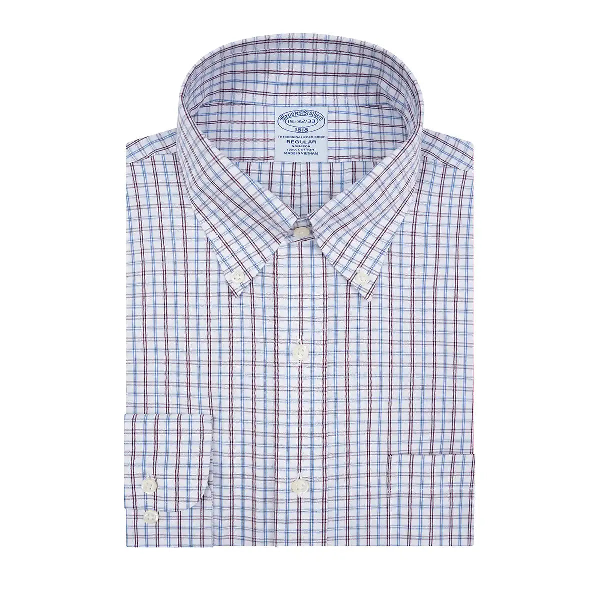 Camisa Formal Cuadros Button Down Collar Classic Fit Wrinkle Resistant Brooks Brothers CC01080 Imagen principal del producto
