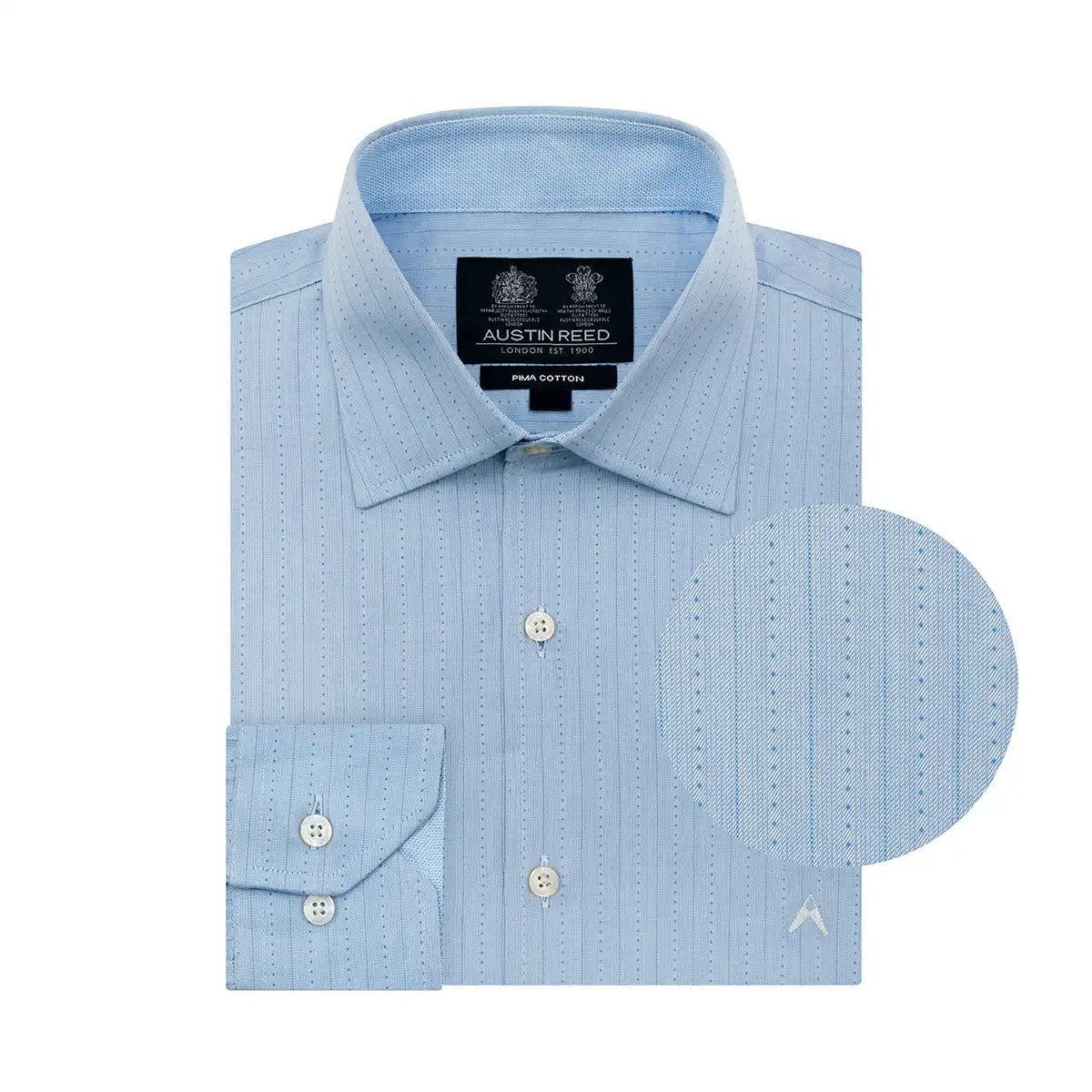 Camisa Formal Classic Fit Austin Reed CC00911 - Azul Medio - Frente ghost mannequin