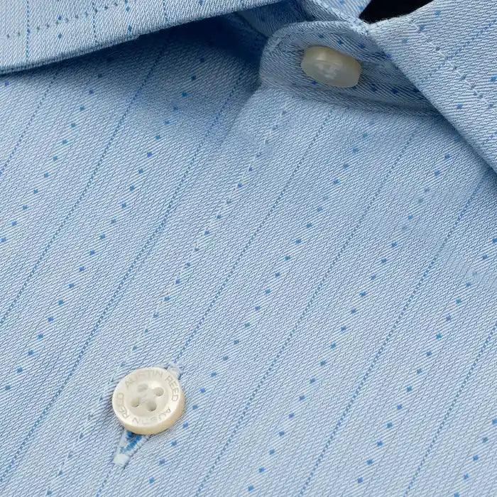 Camisa Formal Classic Fit Austin Reed CC00911 - Azul Medio - Detalle textura