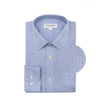 Camisa Formal Classic Fit Cuadros Spread Collar Guy Laroche CC00963 - Azul Oscuro - Frente ghost mannequin
