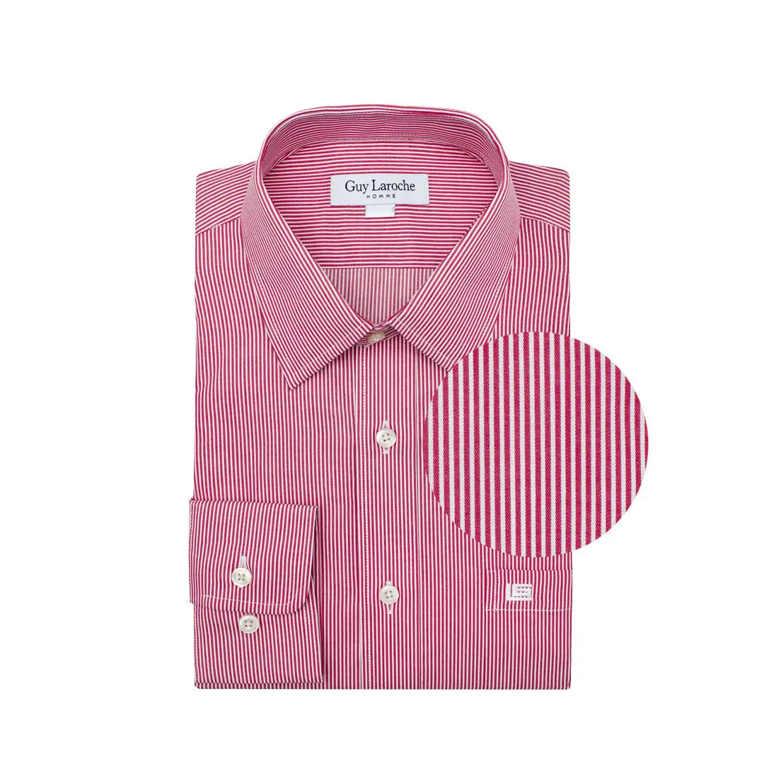 Camisa Formal Classic Fit Lineas Spread Collar Guy Laroche CC00676 - Rosa - modelo frente Imagen principal del producto