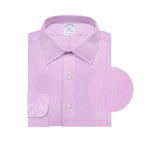 Camisa Formal Pinpoint Cuello Spread Classic Fit Wrinkle Resistant Brooks Brothers CC01074 - Lila - Detalle cuello