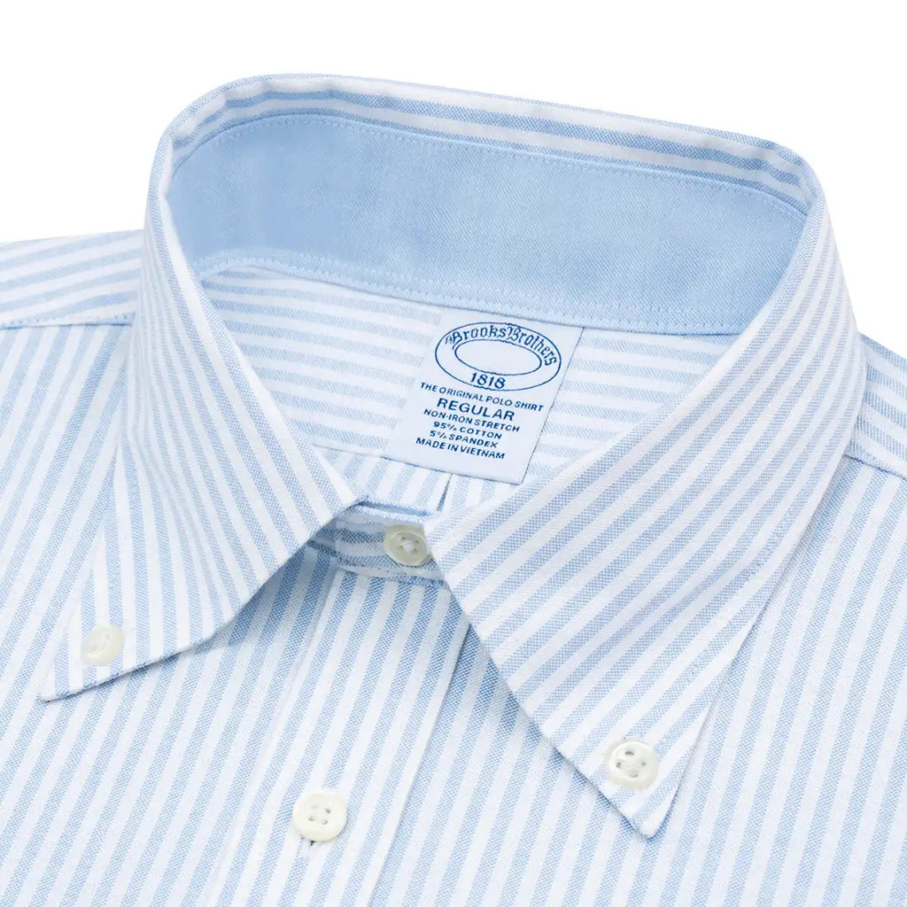 Camisa Sport Rayas NON IRON Button Down Collar Classic Fit Brooks Brothers CS00965 - Detalle cuello
