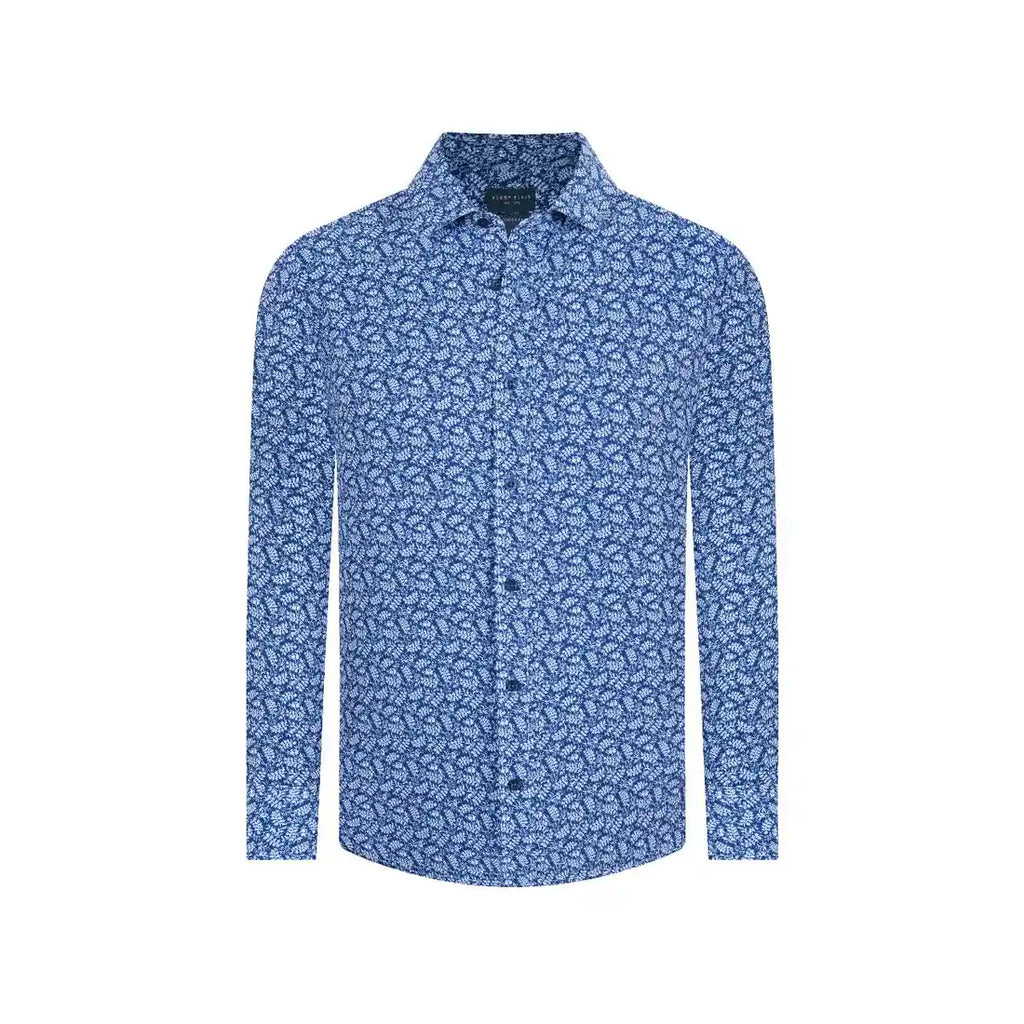Camisa Sport Azul Oscuro Classic Fit Perry Ellis CS00945 - Frente ghost mannequin
