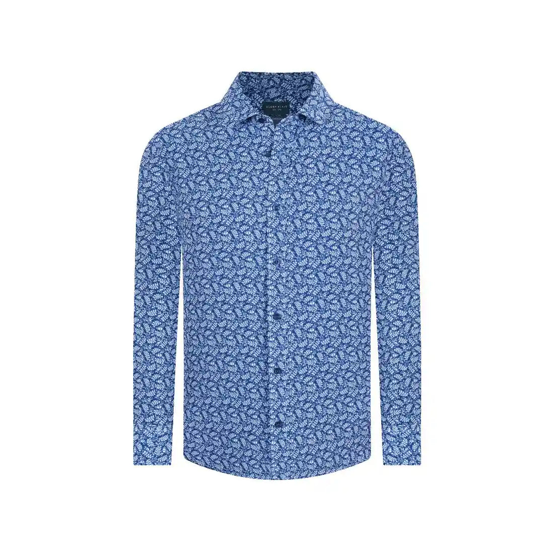 Camisa Sport Azul Oscuro Classic Fit Perry Ellis CS00945 - Frente ghost mannequin Imagen principal del producto