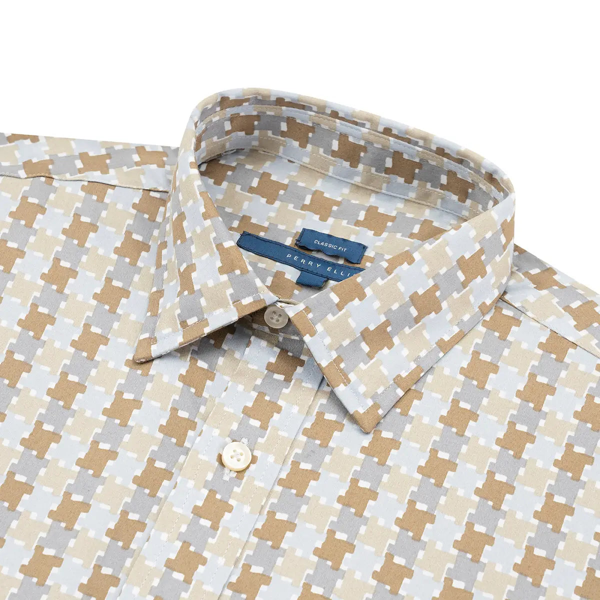 Camisa Sport Azul Classic Fit Perry Ellis CS00906 - Detalle cuello