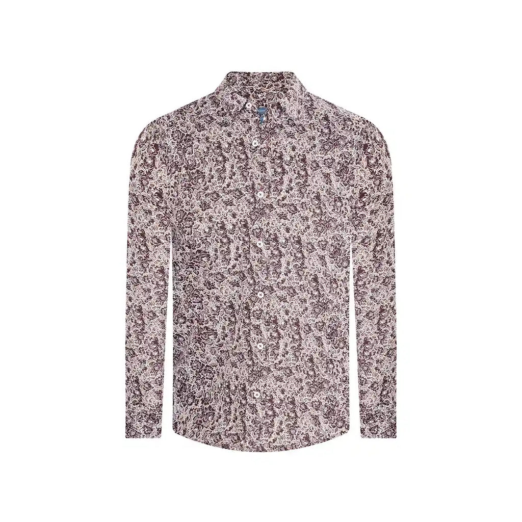 Camisa Sport Azul Classic Fit Perry Ellis CS00908 - Vino - Frente ghost mannequin