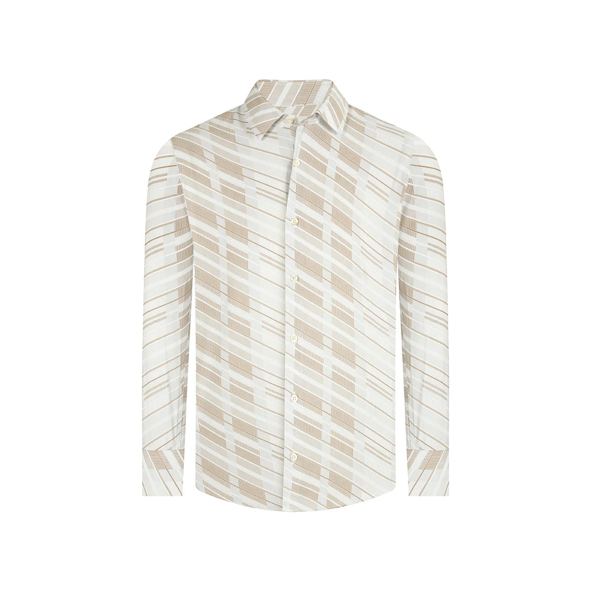 Camisa Sport Beige Claro Classic Fit Perry Ellis CS00910