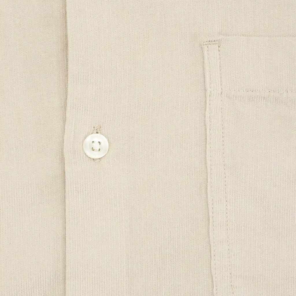 Camisa Sport Beige Classic Fit Perry Ellis CS00913 - Habano Claro - Detalle botón