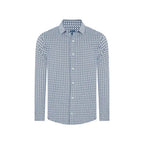 Camisa Sport con Microdiseño Perry Ellis CS00915 - Azul Oscuro - Frente ghost mannequin