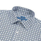 Camisa Sport con Microdiseño Perry Ellis CS00915 - Azul Oscuro - Detalle cuello