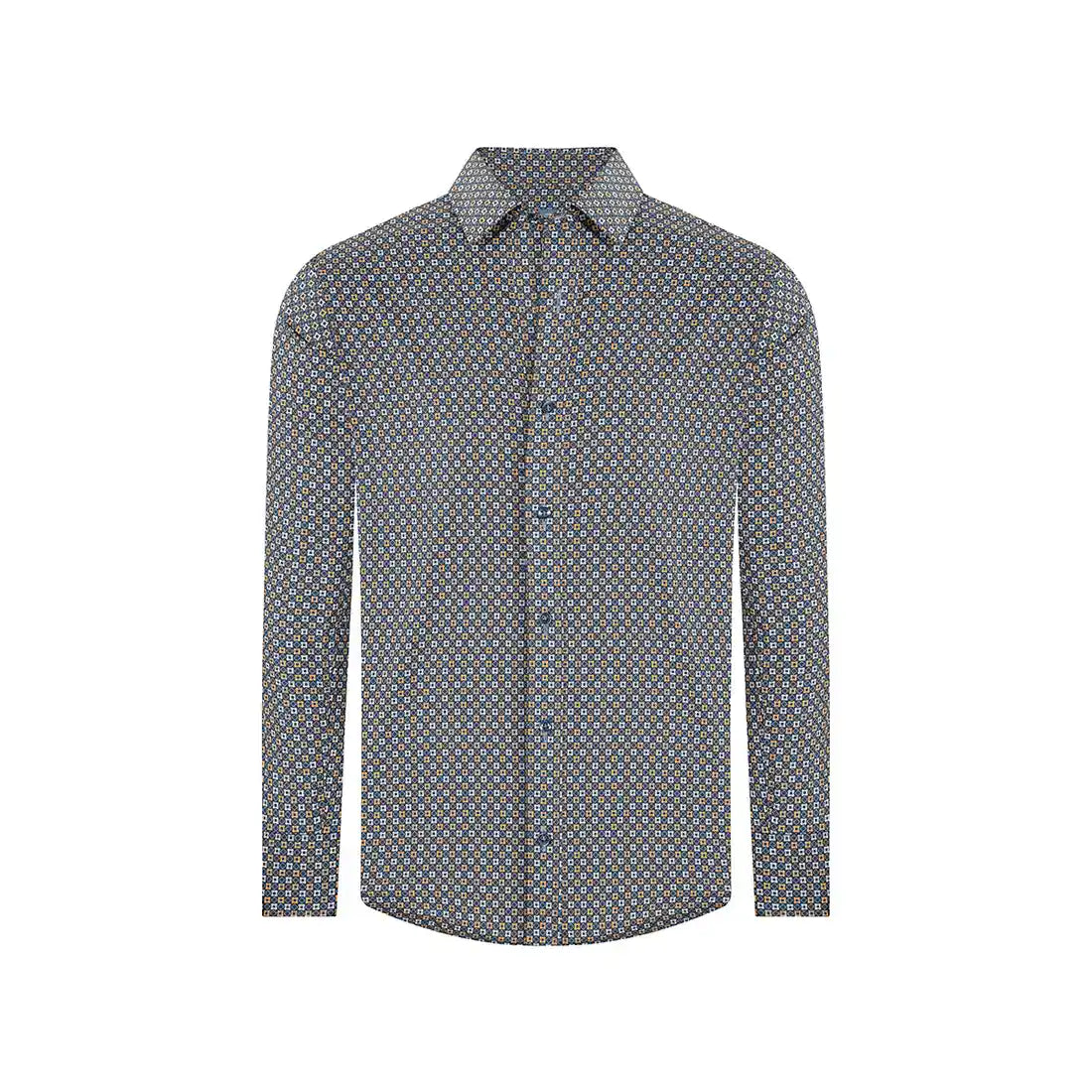 Camisa Sport con Microdiseño Perry Ellis CS00915 - Amarillo - Frente ghost mannequin