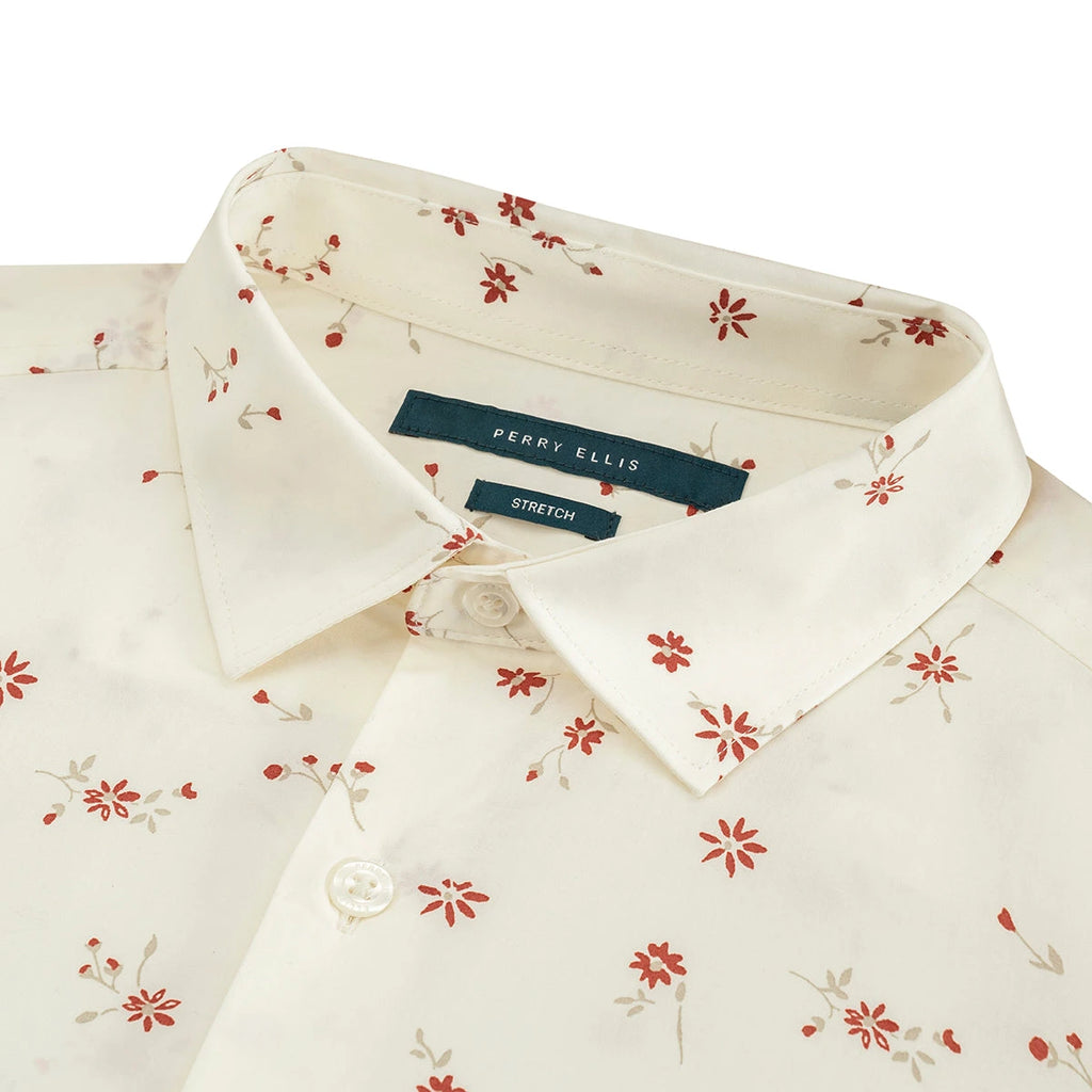 Camisa Sport Classic Fit Perry Ellis CS00918 - Habano Claro - Detalle cuello