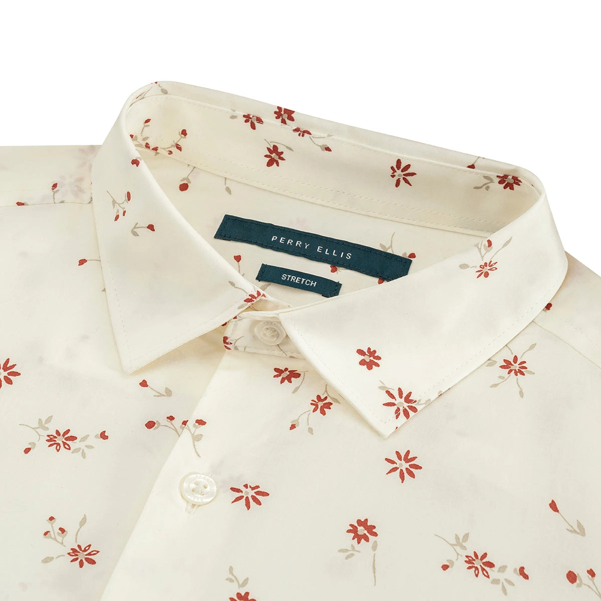 Camisa Sport Classic Fit Perry Ellis CS00918 - Habano Claro - Detalle cuello