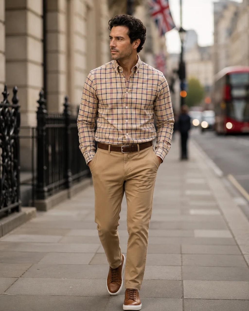Camisa Sport Cuadros Button Down Collar Classic Fit Non Iron Brooks Brothers CS00960 - Modelo lifestyle