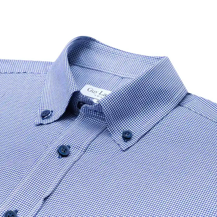 Camisa Sport Guy Laroche CS00681G - Azul Oscuro - Detalle cuello