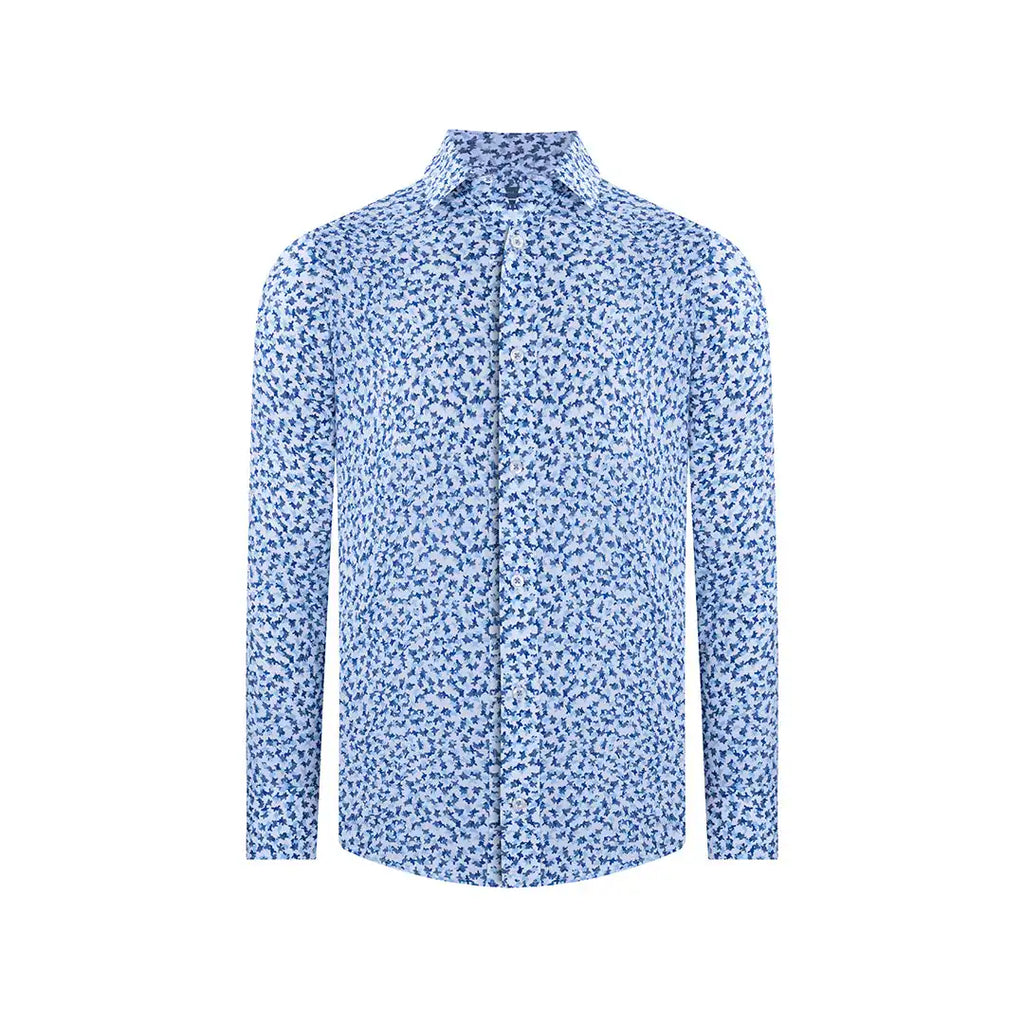 Camisa Sport Perry Ellis CS00883 - Azul Medio - Frente ghost mannequin