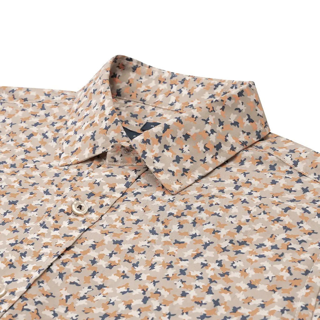 Camisa Sport Perry Ellis CS00883 - Habano Claro - Detalle cuello