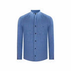 Camisa Sport Azul Classic Fit Cuello Mao Austin Reed CS00923 - Frente ghost mannequin