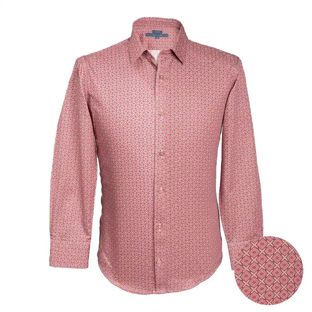 Camisa Sport Classic Fit Perry Ellis CS00850 - Rojo - detalle