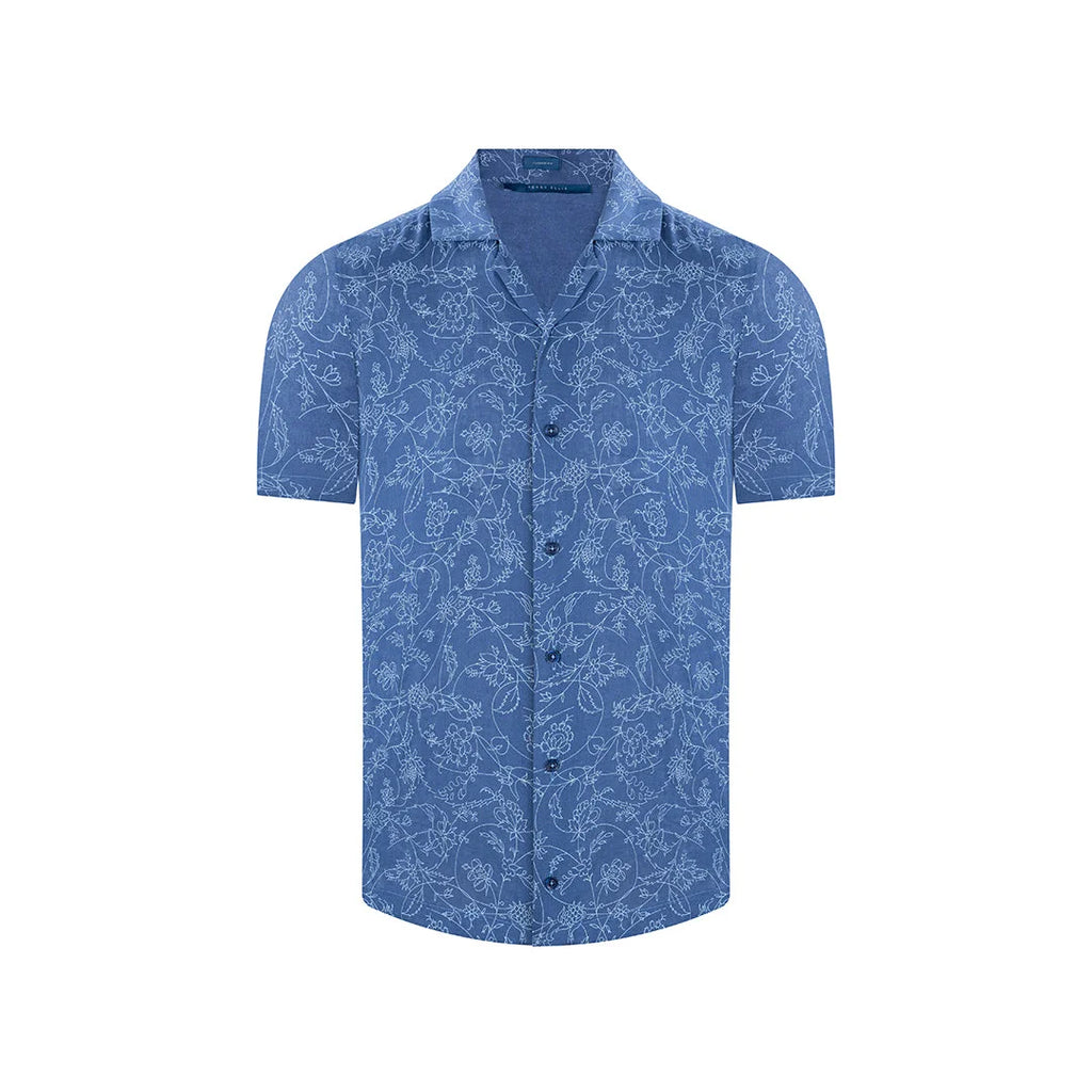Camisa Sport Azul Classic Fit Perry Ellis CS00880C