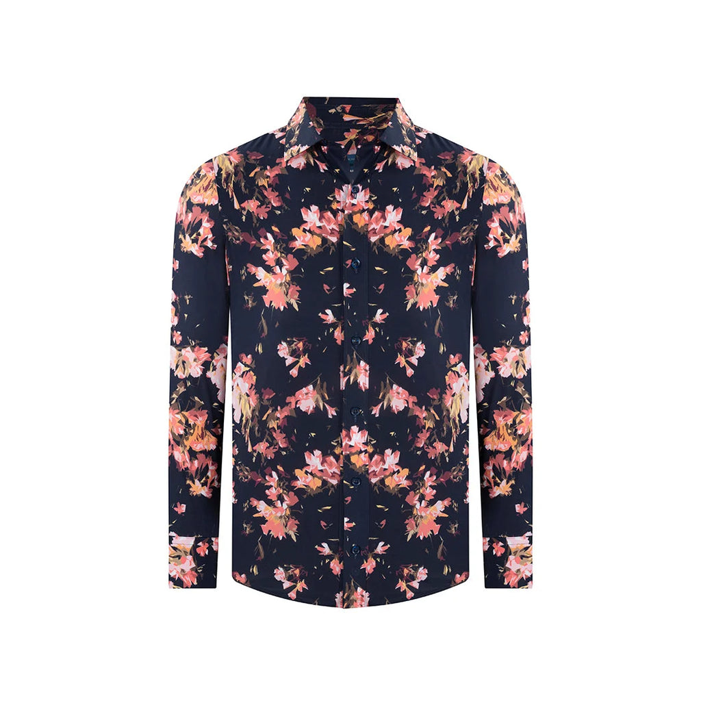 Camisa Sport Classic Fit Perry Ellis CS00893 - Azul Oscuro - Frente ghost mannequin