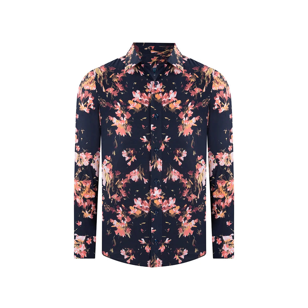 Camisa Sport Classic Fit Perry Ellis CS00893 - Azul Oscuro - Frente ghost mannequin Imagen principal del producto