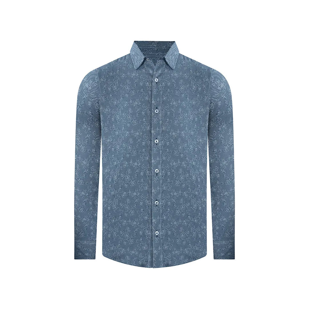 Camisa Sport Classic Fit Perry Ellis CS00912 - Azul Oscuro - Frente ghost mannequin