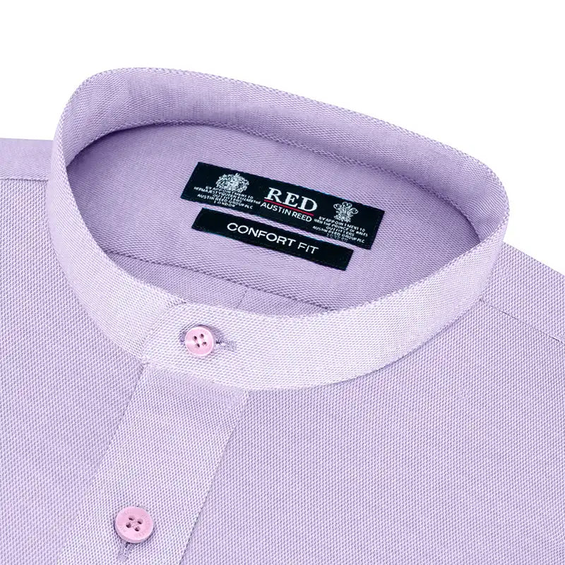 Camisa Sport Classic Fit Cuello Mao Austin Reed CS00926 - Lila - Detalle cuello