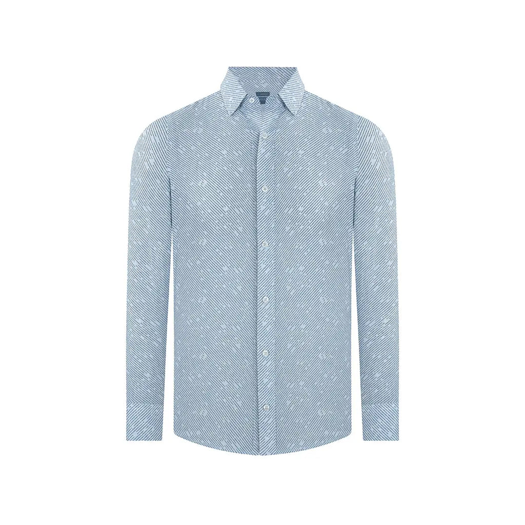 Camisa Sport Azul Classic Fit Perry Ellis CS00892 - Frente ghost mannequin