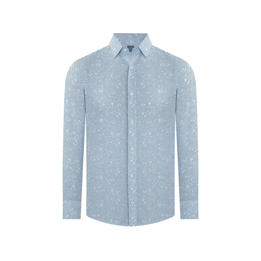 Camisa Sport Azul Classic Fit Perry Ellis CS00892 - Frente ghost mannequin